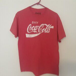 Mens Nwot Coca Cola Medium, Red w/White Logo, Crew T-Shirt